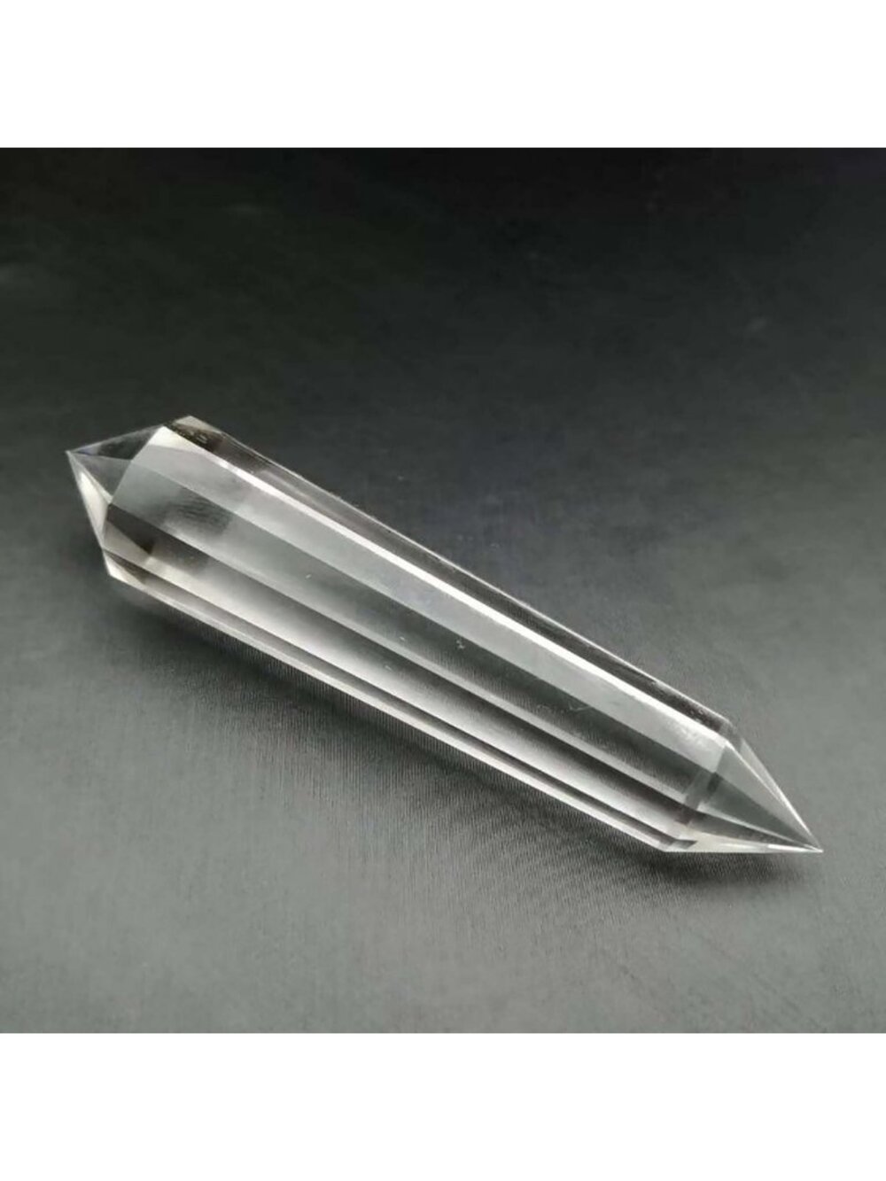 12-Facet Clear Crystal Wand - Vogel Style Quartz Point for Reiki & Meditation
